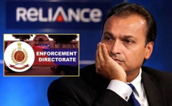 Enforcement Directorate officials conducting a raid at Anil Ambani's Reliance Power office in Mumbai.