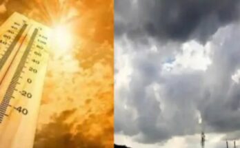 A conceptual weather map showing dark clouds, rain, and lightning over Chhattisgarh, highlighting the latest CG weather update and hailstorm alert.