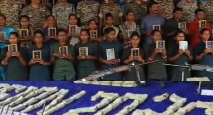 Chhattisgarh Chief Minister Vishnu Deo Sai addressing the public, highlighting the success of development and peace initiatives in the Bastar region.