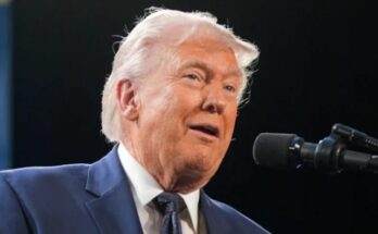 A conceptual split image showing US President Donald Trump, an oil rig, and a falling economic graph representing the rising risks of the Iran conflict.