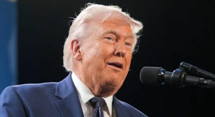 A conceptual split image showing US President Donald Trump, an oil rig, and a falling economic graph representing the rising risks of the Iran conflict.