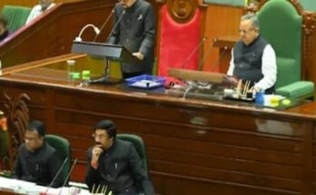 Opposition Congress MLAs protesting inside the legislative assembly over the LPG crisis, leading to massive uproar and suspension of a member.