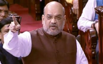 A conceptual image showing the Indian Parliament building and Union Home Minister Amit Shah, highlighting the Lok Sabha discussion on Naxalism eradication.