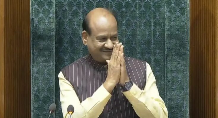 Lok Sabha Speaker Om Birla chairing the parliament session as the no-confidence motion brought by the opposition is rejected.