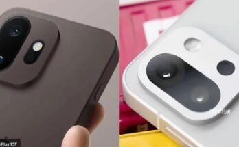 A conceptual high-quality render of the upcoming OnePlus 15T smartphone showcasing its new premium White Chocolate color variant.