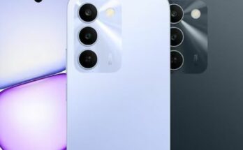 The newly launched Realme C83 5G smartphone in Blooming Purple color, showcasing its design and camera module.