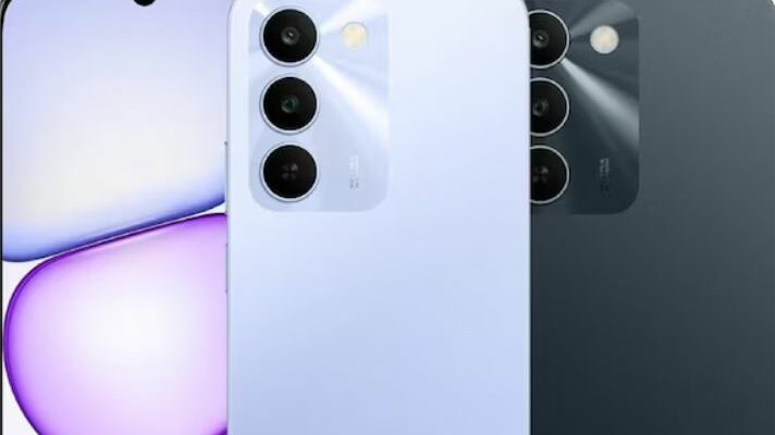 The newly launched Realme C83 5G smartphone in Blooming Purple color, showcasing its design and camera module.