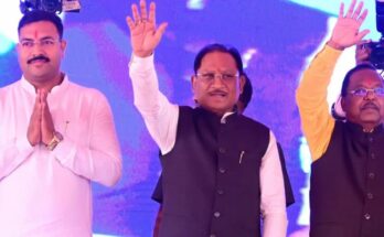 Chief Minister Vishnu Deo Sai inaugurating the grand Surguja Olympics from the holy land of Maa Mahamaya during the auspicious occasion of Navratri.