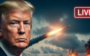 A conceptual geopolitical image showing the Middle East map with US and Iran flags highlighting the oil crisis in the Strait of Hormuz.