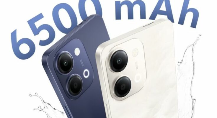 A conceptual render showing the front and back design of the upcoming Vivo Y21 5G and Y11 5G smartphones with leaked price tags in India.