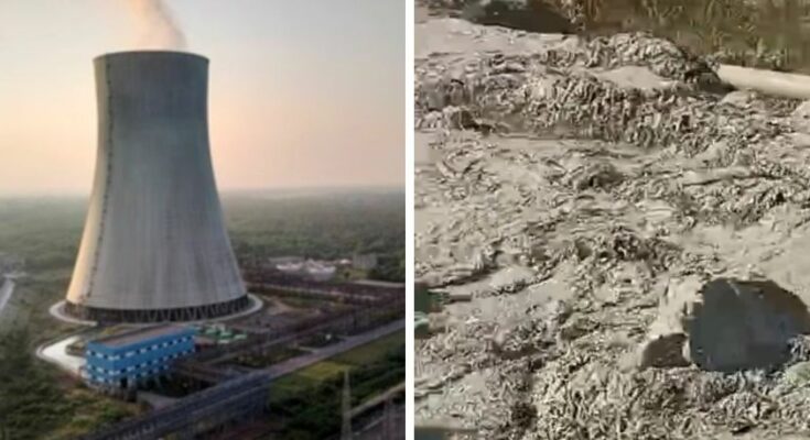 korba ash dam burst, hasdeo thermal power plant, korba news, chhattisgarh news, hasdeo river pollution, htpp jhabu ash dam leak, environment, chhattisgarh journalism,