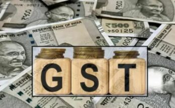 A conceptual image highlighting the CG GST Notice, showing tax department files, a warning notice, and elements of business trading representing the crackdown on tax evasion in Chhattisgarh.