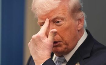 A conceptual image highlighting the Iran US War Live, showing US President Donald Trump giving a stern speech, with missiles launching and the Strait of Hormuz in the background.