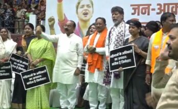 रायपुर में जन आक्रोश रैली को संबोधित करते हुए छत्तीसगढ़ के मुख्यमंत्री विष्णुदेव साय