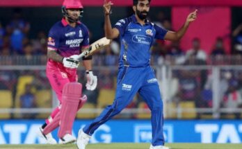 A conceptual image highlighting the Jasprit Bumrah Stats, showing a disappointed Jasprit Bumrah looking down on the pitch, with a scoreboard indicating zero wickets in three.