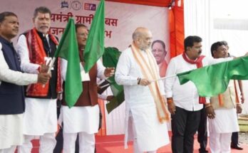 A conceptual image showing a passenger bus driving through the lush green Kaknar Valley in Bastar, symbolizing development and the end of Naxal terror in Chhattisgarh.
