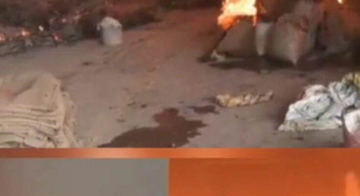 कांकेर की एक राइस मिल में लगी भीषण आग और आसमान में उठता काले धुएं का गुबार