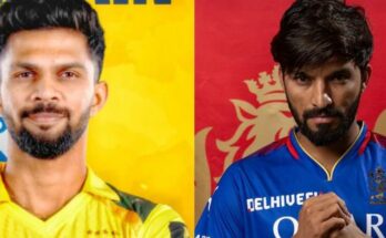 A conceptual image highlighting the RCB vs CSK IPL 2026 match, showing Royal Challengers Bengaluru players celebrating their victory against Chennai Super Kings at M Chinnaswamy Stadium.