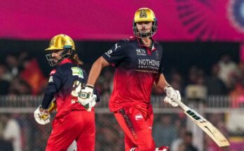 आरसीबी के कप्तान रजत पाटीदार और एलएसजी के कप्तान ऋषभ पंत का मैच से पहले अभ्यास करते हुए चित्र