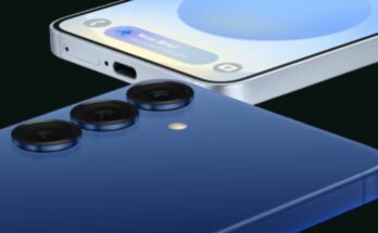 अमेज़न के लोगो के साथ सैमसंग गैलेक्सी S25 FE और S25 Plus स्मार्टफोन्स का शानदार डिस्प्ले