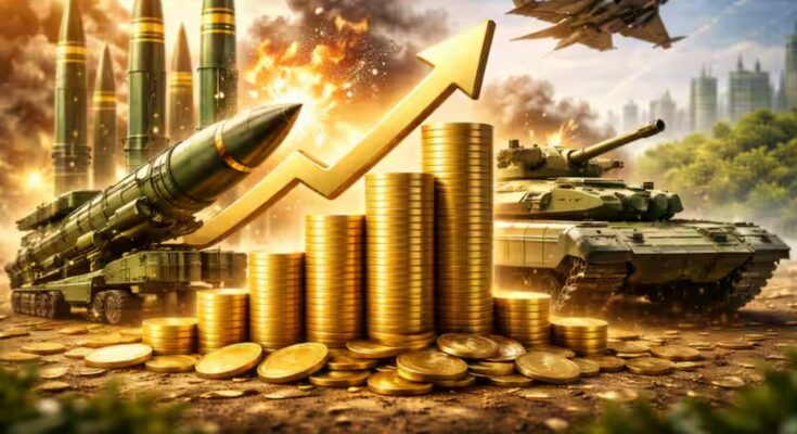 शेयर बाजार का बुलिश ग्राफ और Solar Industries Share Price में तेजी का प्रतीकात्मक चित्र