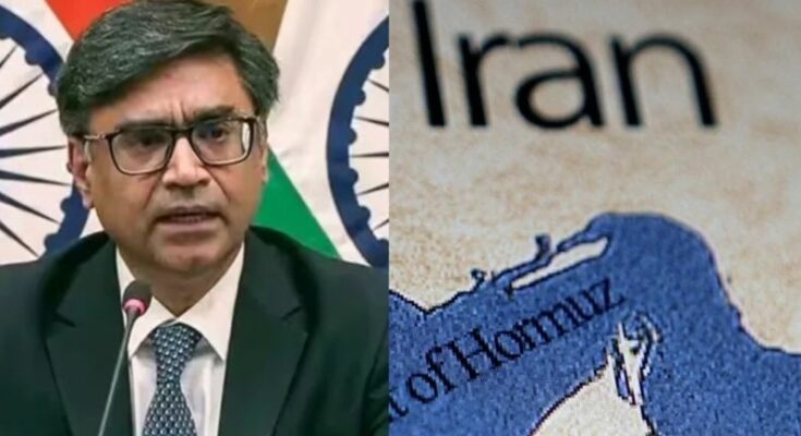 A conceptual image showing the Strait of Hormuz map with international flags, highlighting the global meeting led by the UK to reopen the strategic waterway amid the US-Iran war.