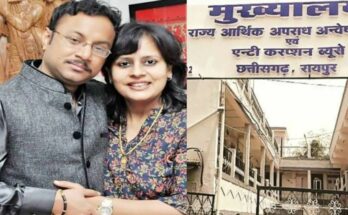 निलंबित आईएएस समीर विश्नोई की तस्वीर और एसीबी ईओडब्ल्यू की कार्रवाई का प्रतीकात्मक चित्र