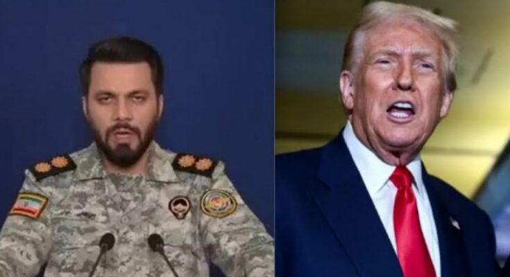 अमेरिका और ईरान के झंडे के साथ इजरायल के पूर्व एनएसए अधिकारी का प्रतीकात्मक चित्र